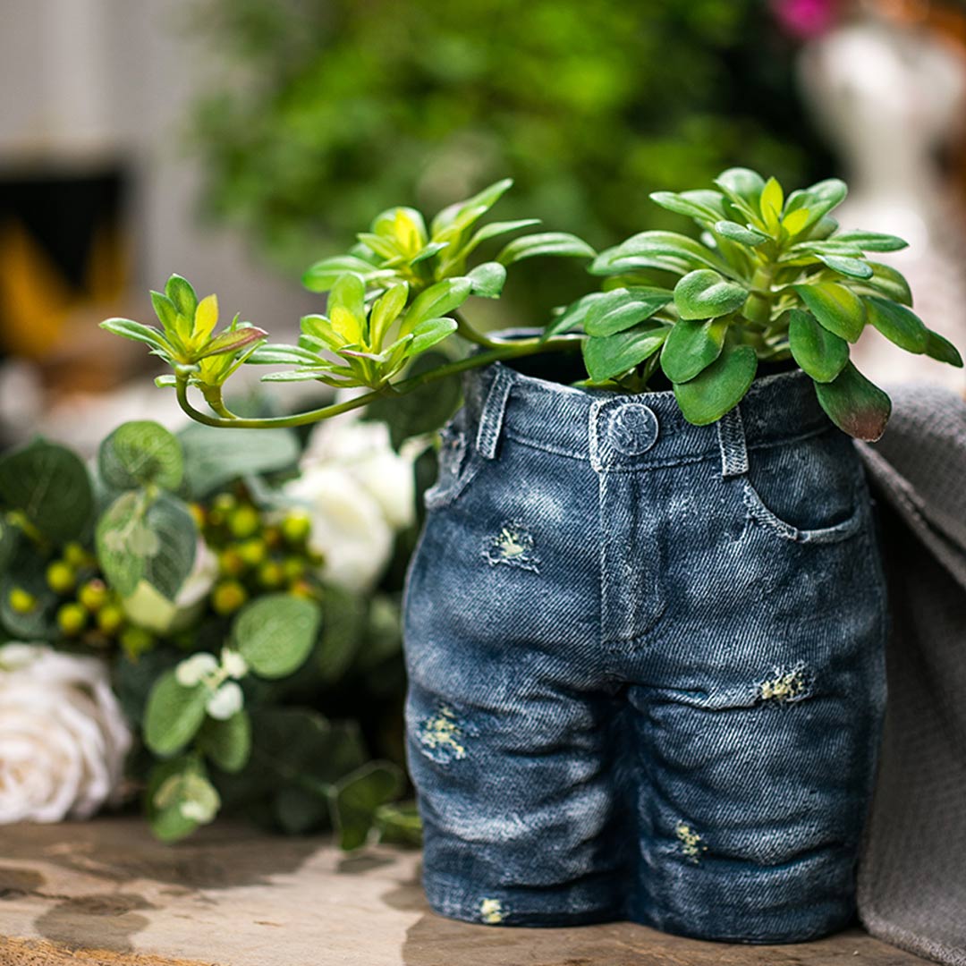 Denim Clothes Pants Flower Pot