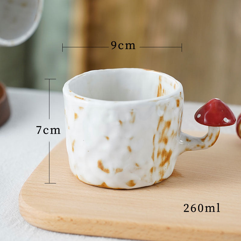 Creative Hand Pinch Mushroom Cup & Plate