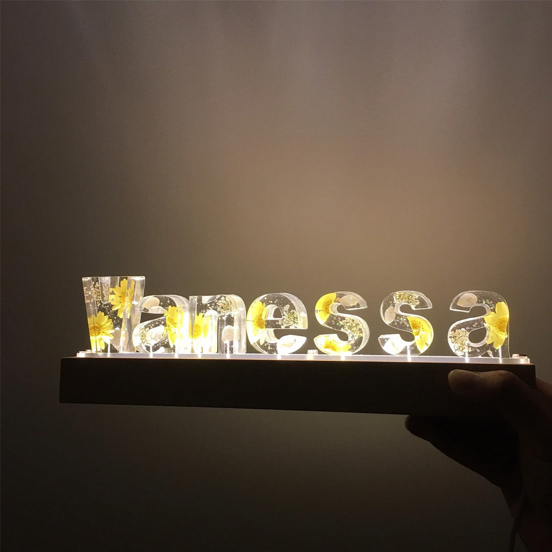 Custom Resin Letter Lamp - HANDMADE