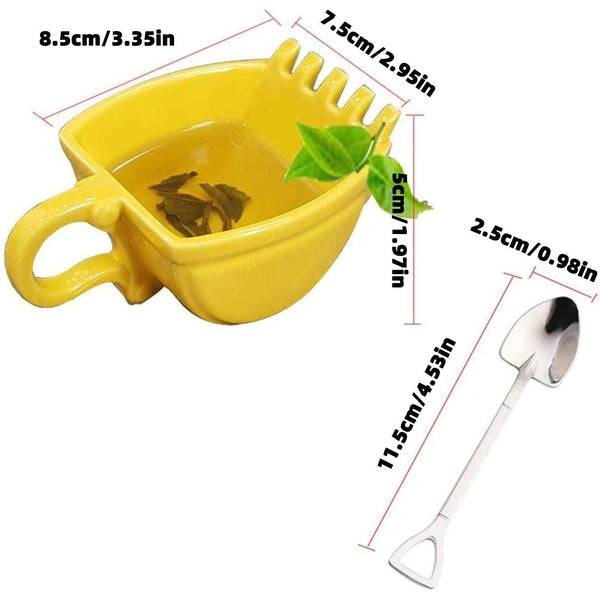 Excavator Bucket Mug With Shovel Spoon