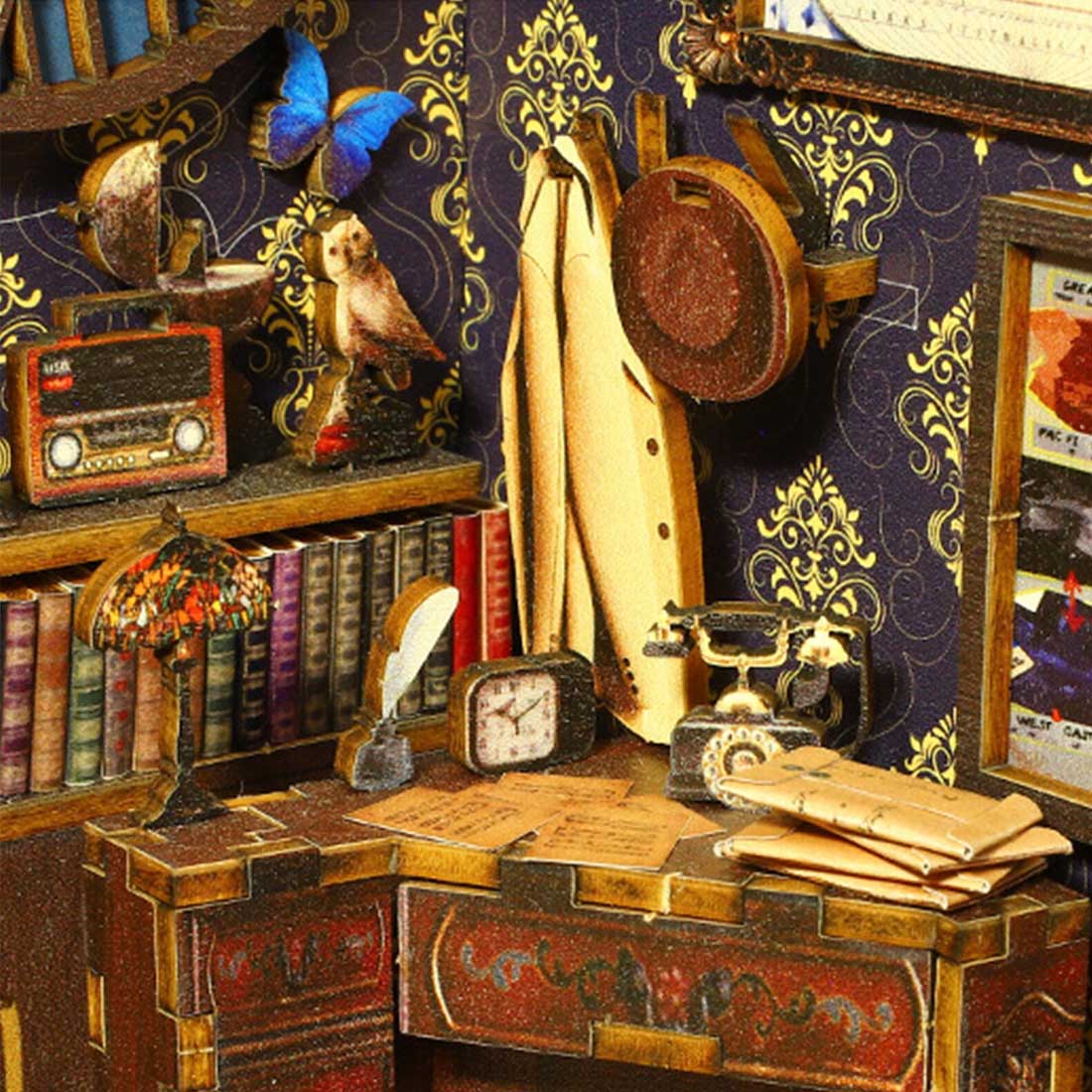 Detective Agency DIY Book Nook Shelf Insert