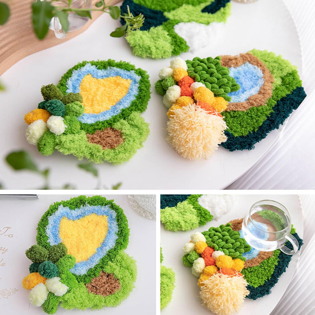 Moss Coaster DIY Material Crochet Kits