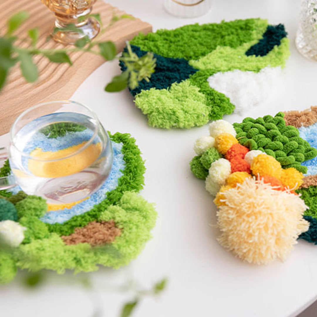 Moss Coaster DIY Material Crochet Kits