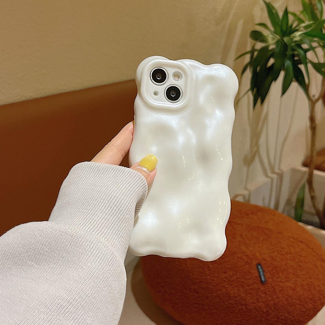 Cute Solid Color Curly Wave Phone Case