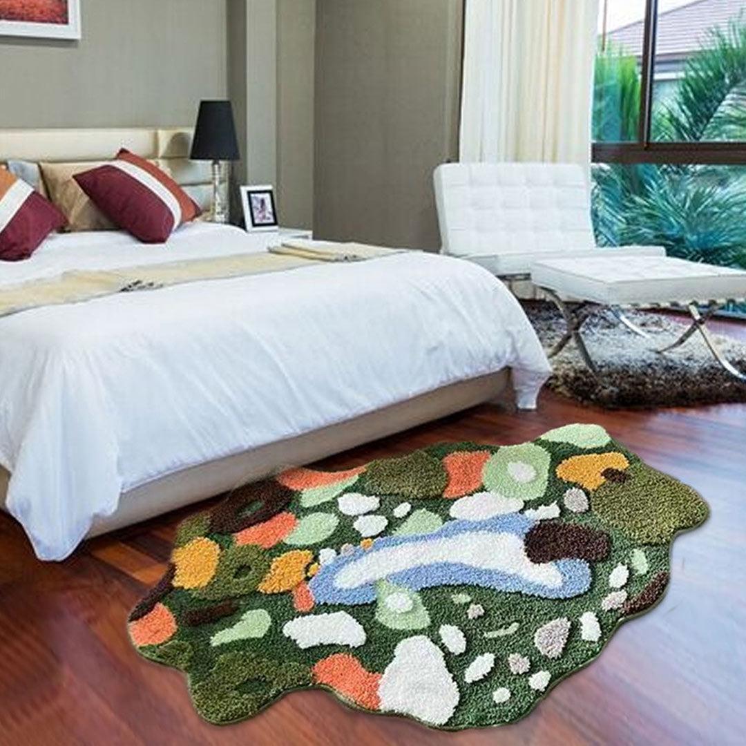 Abstract 3D Plush Moss Rug