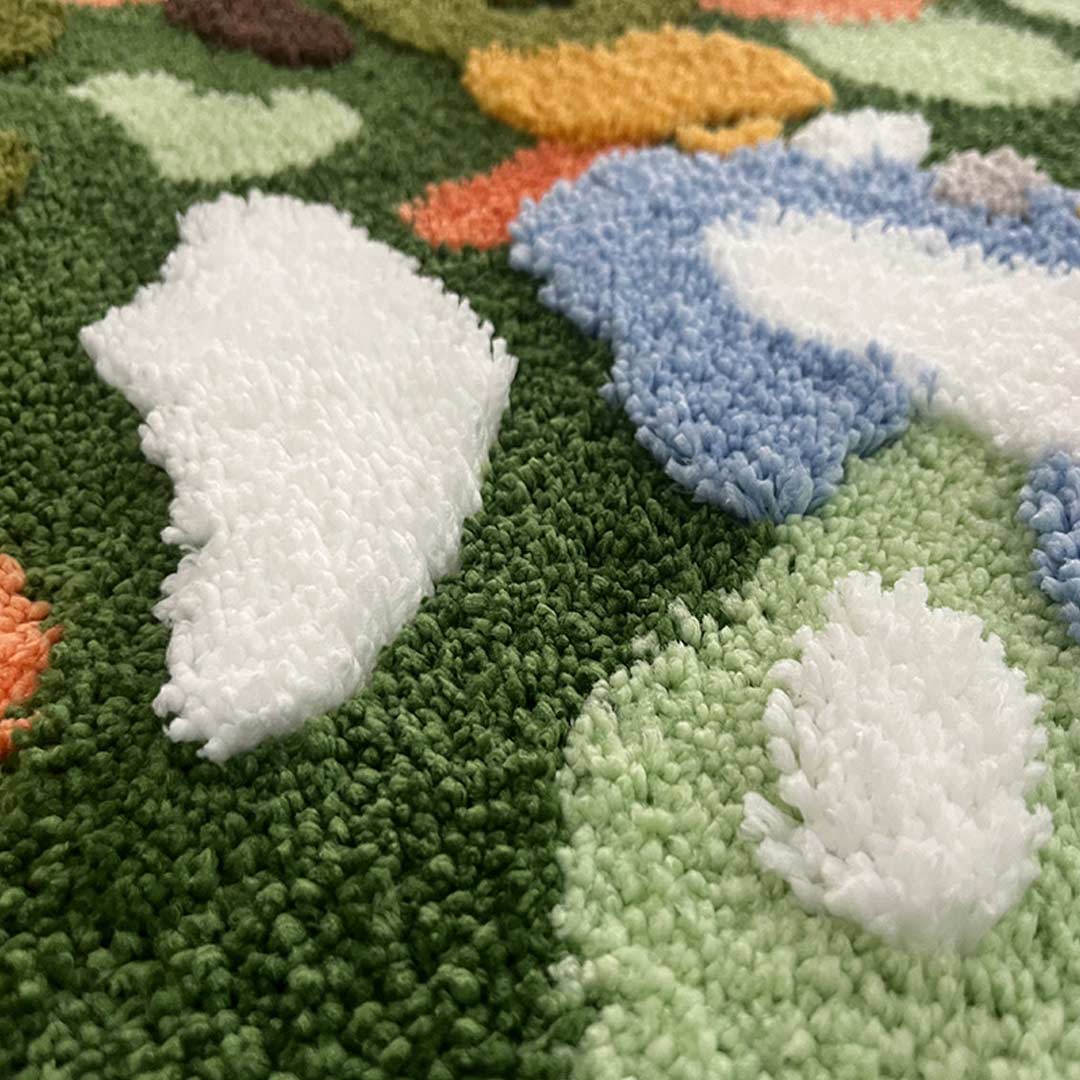 Abstract 3D Plush Moss Rug