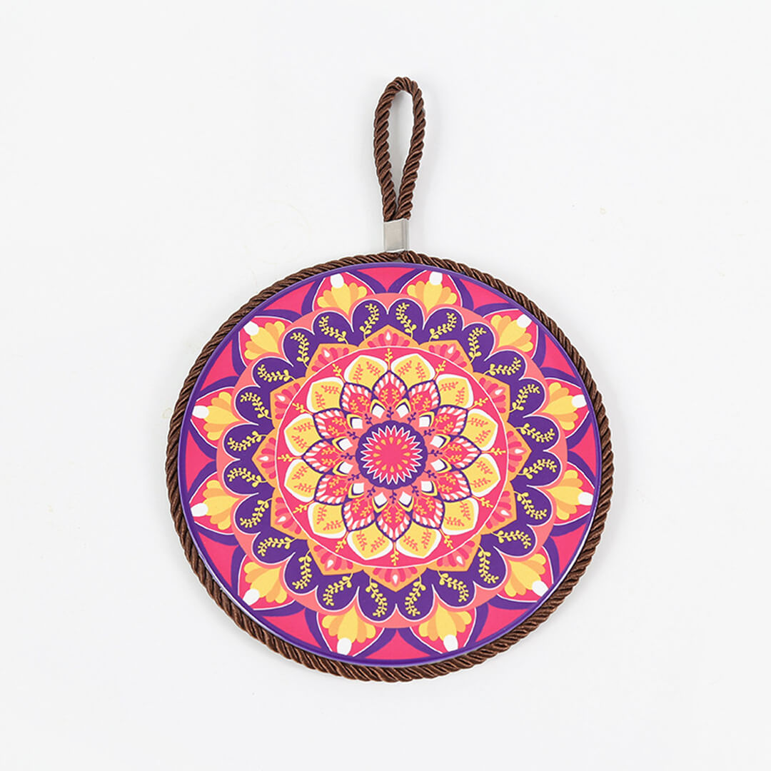 Mandala Print Ceramic Cork Insulation Pad