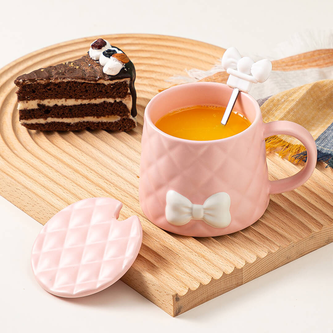 Handmade Bow Embossed Mug
