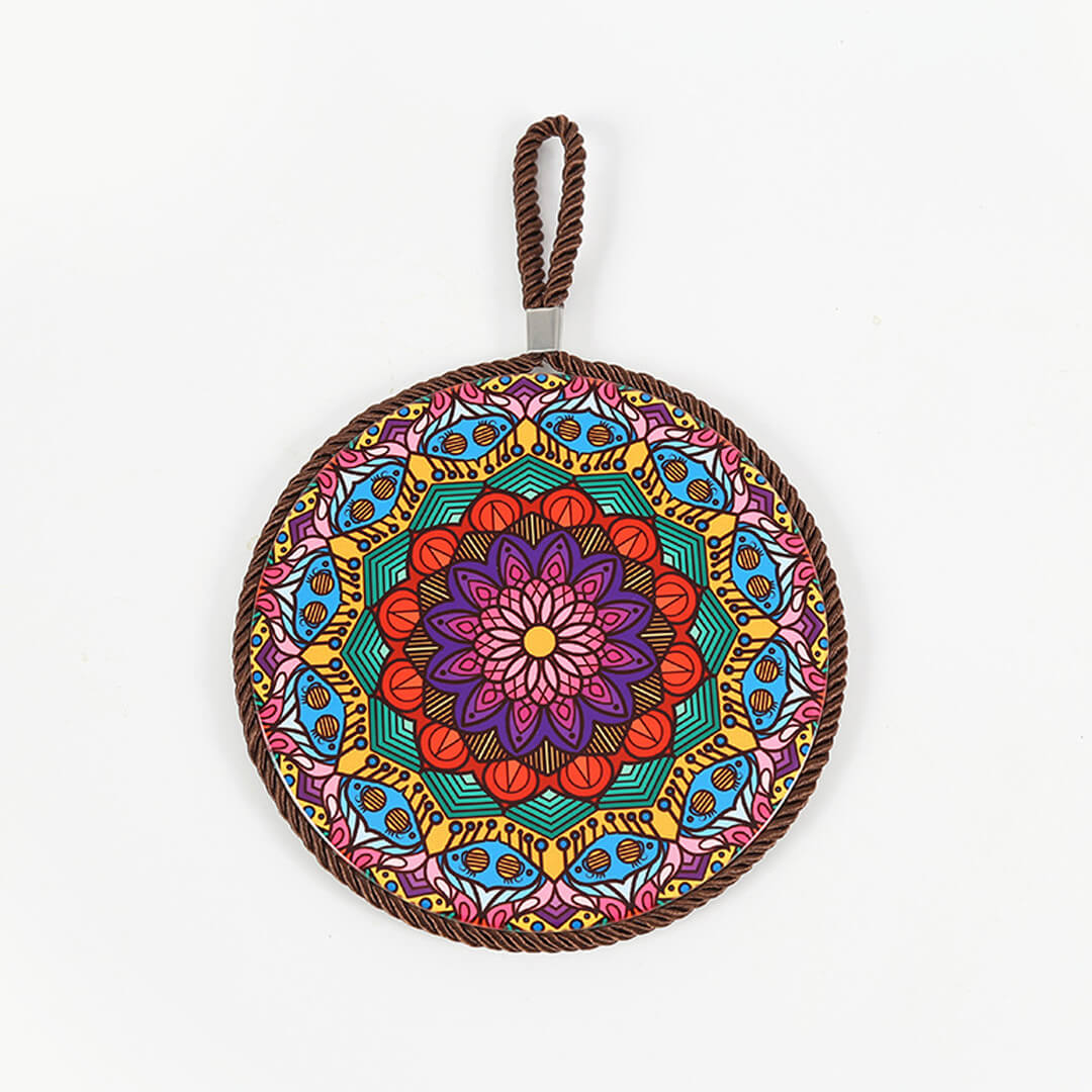 Mandala Print Ceramic Cork Insulation Pad