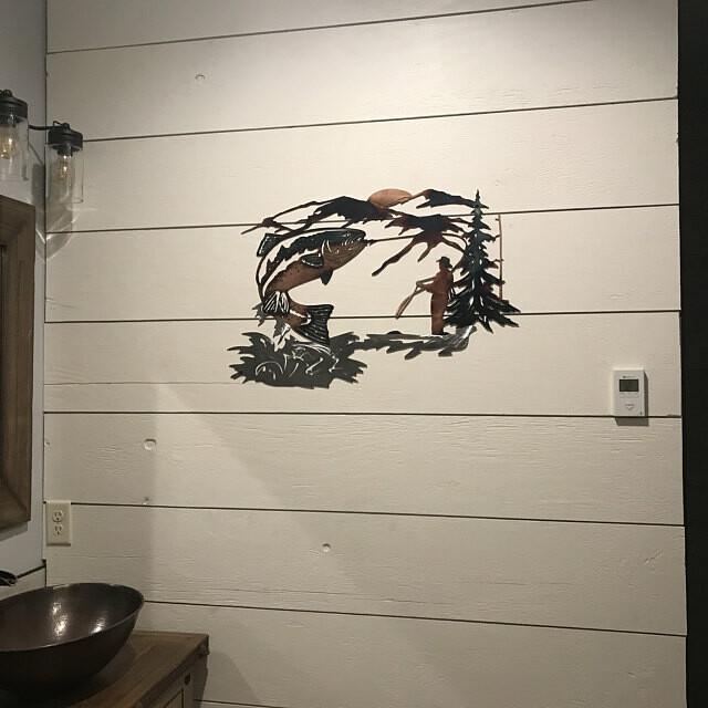Arte de pared de metal con animales