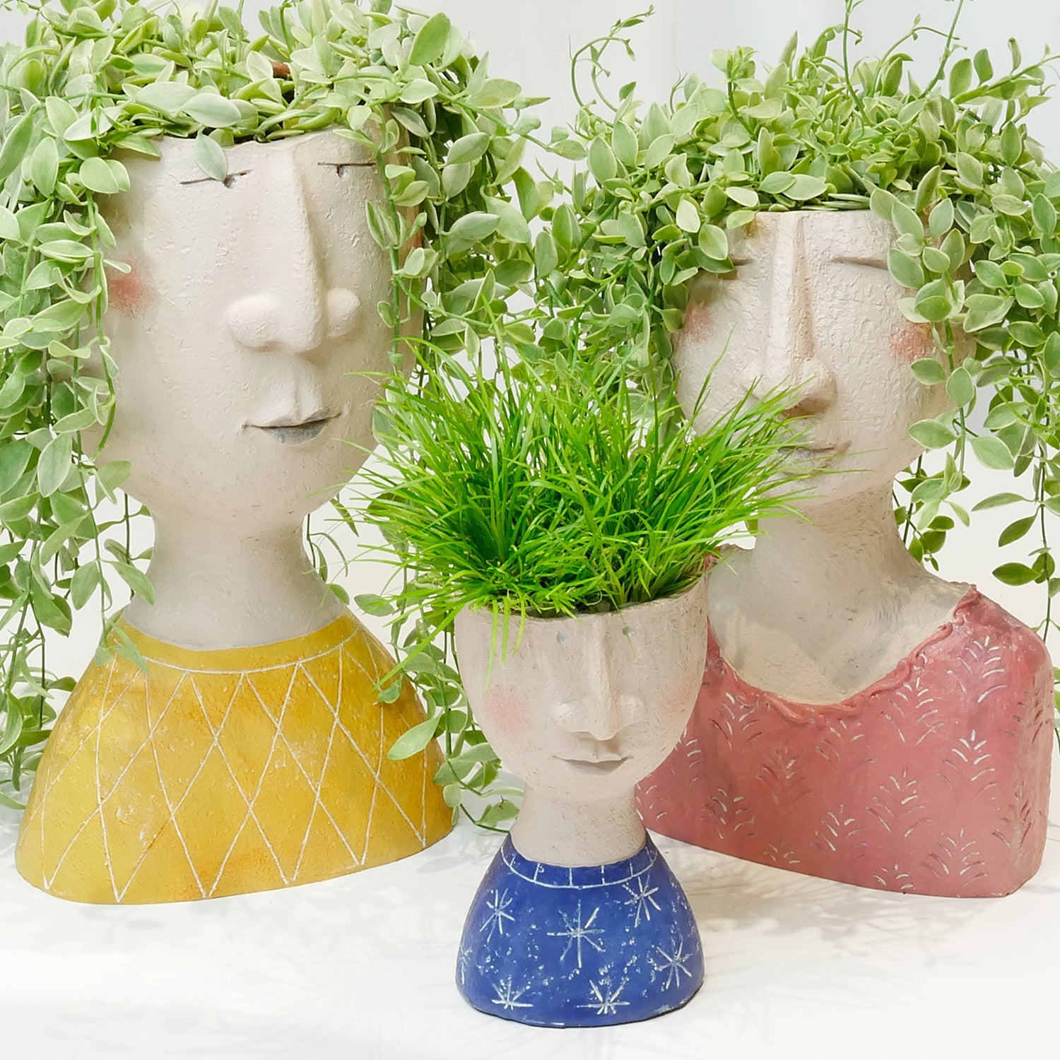 Jardinière de visage de portrait d'art