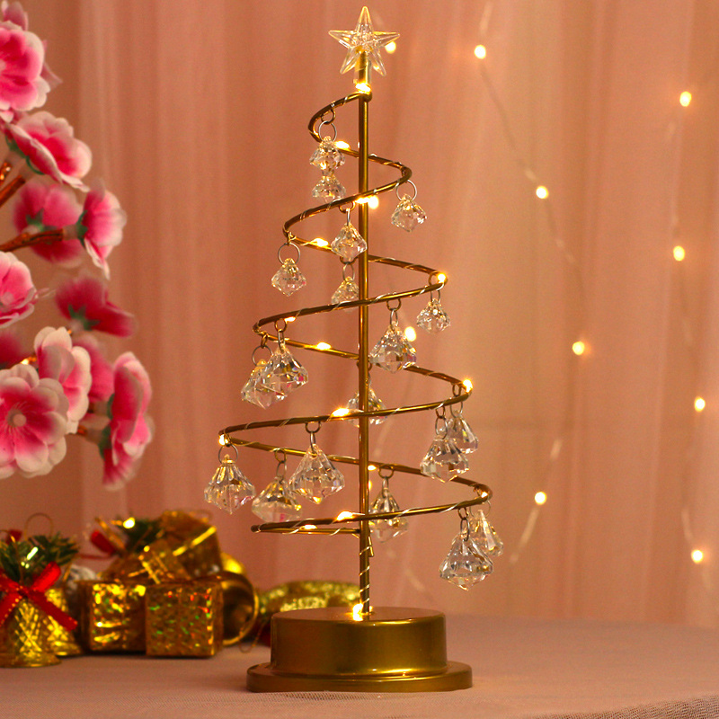 Lampada in cristallo a forma di albero di Natale