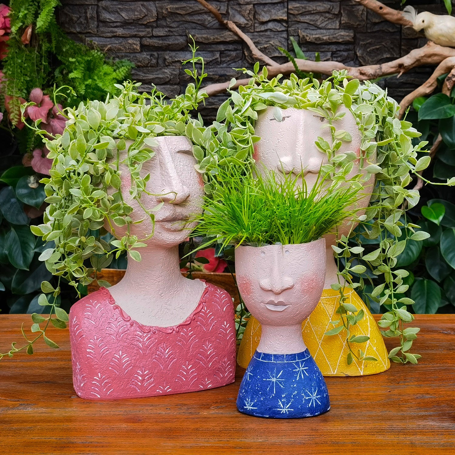 Jardinière de visage de portrait d'art