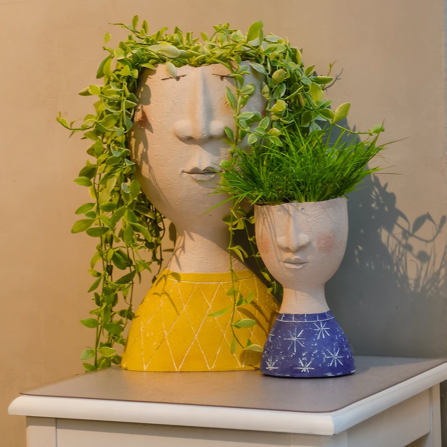 Jardinière de visage de portrait d'art
