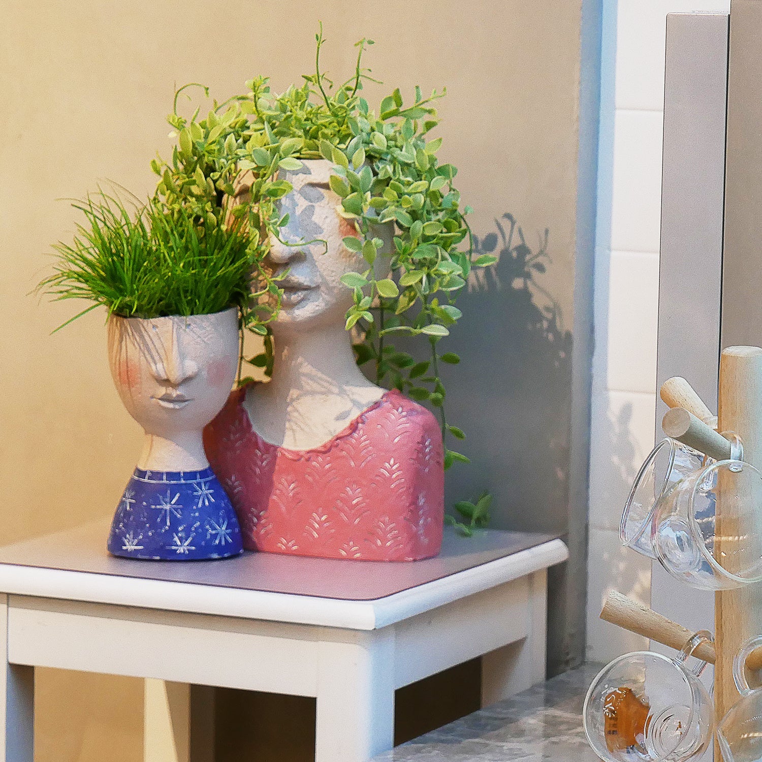 Jardinière de visage de portrait d'art