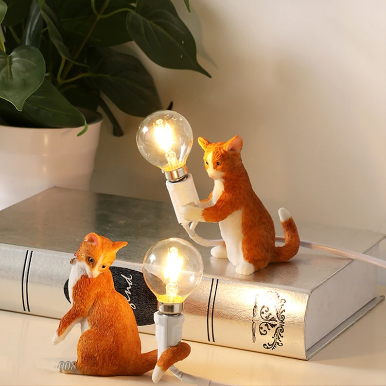 Lampada da tavolo a LED con gatto carino