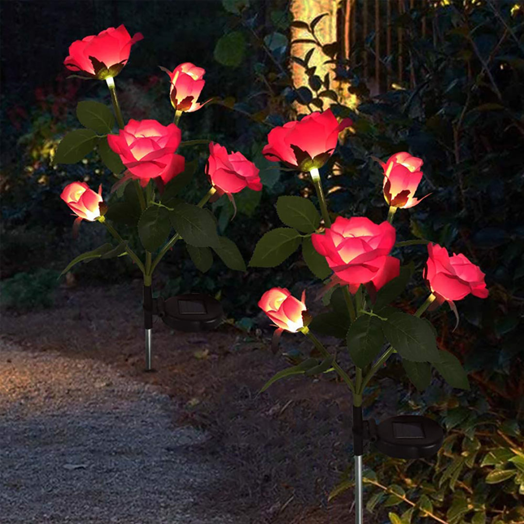 Luces solares LED de rosas
