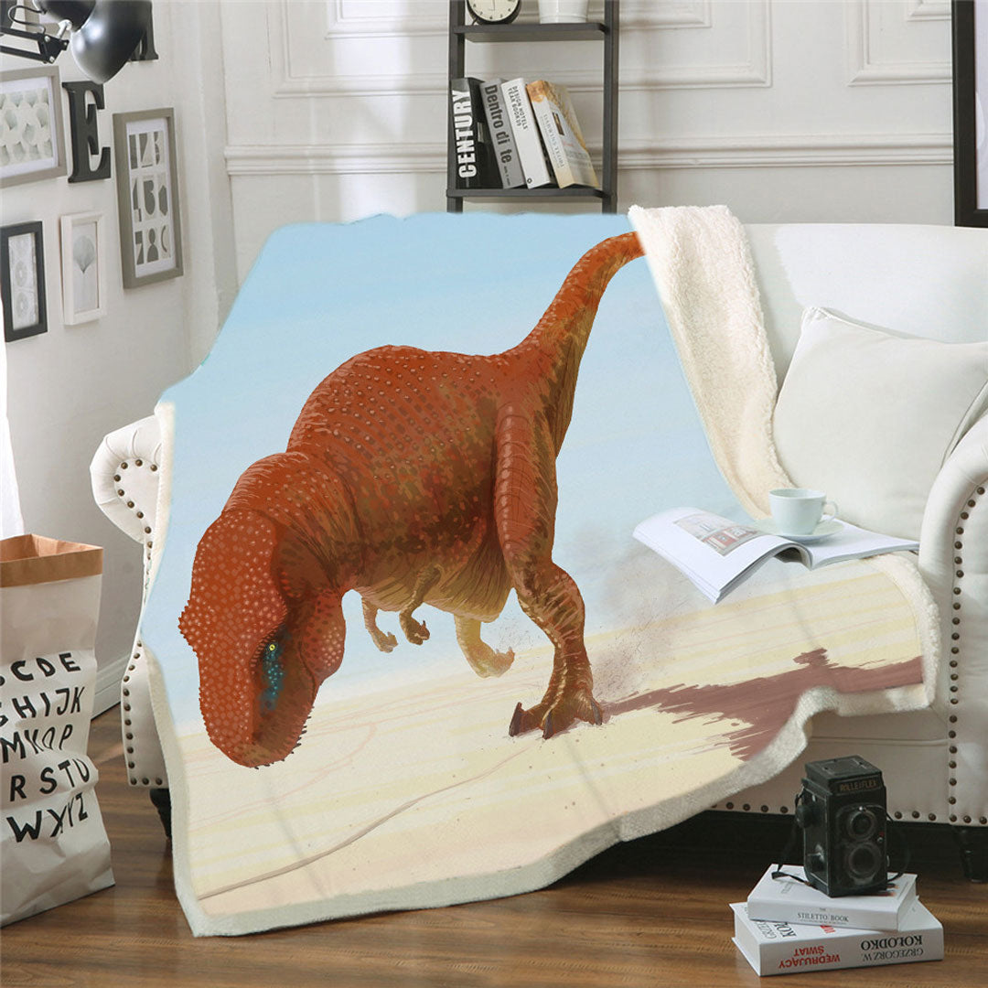 Couverture molletonnée dinosaure