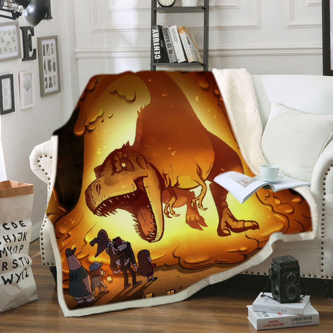 Couverture molletonnée dinosaure