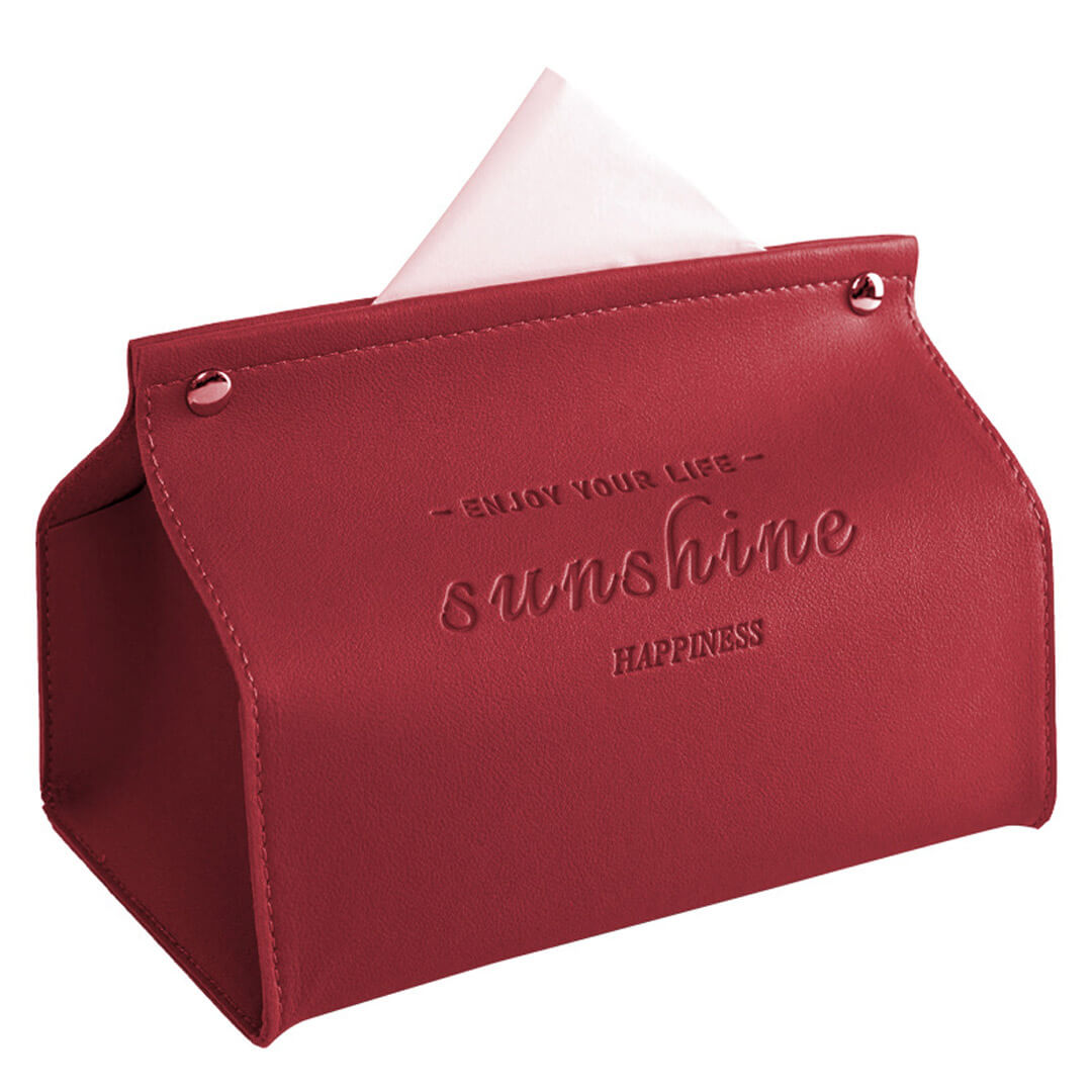 Caja de pañuelos de cuero