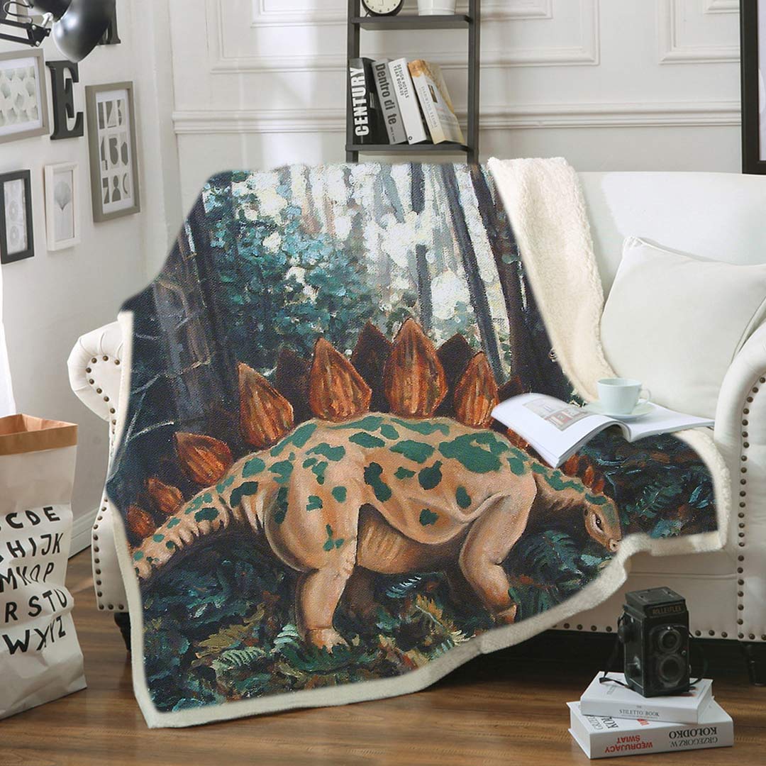 Couverture molletonnée dinosaure