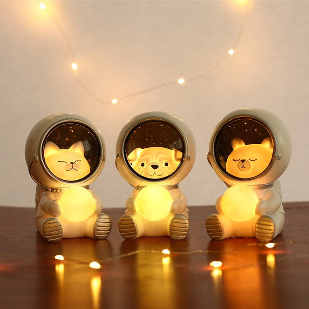 Veilleuses d'astronautes animaux mignons
