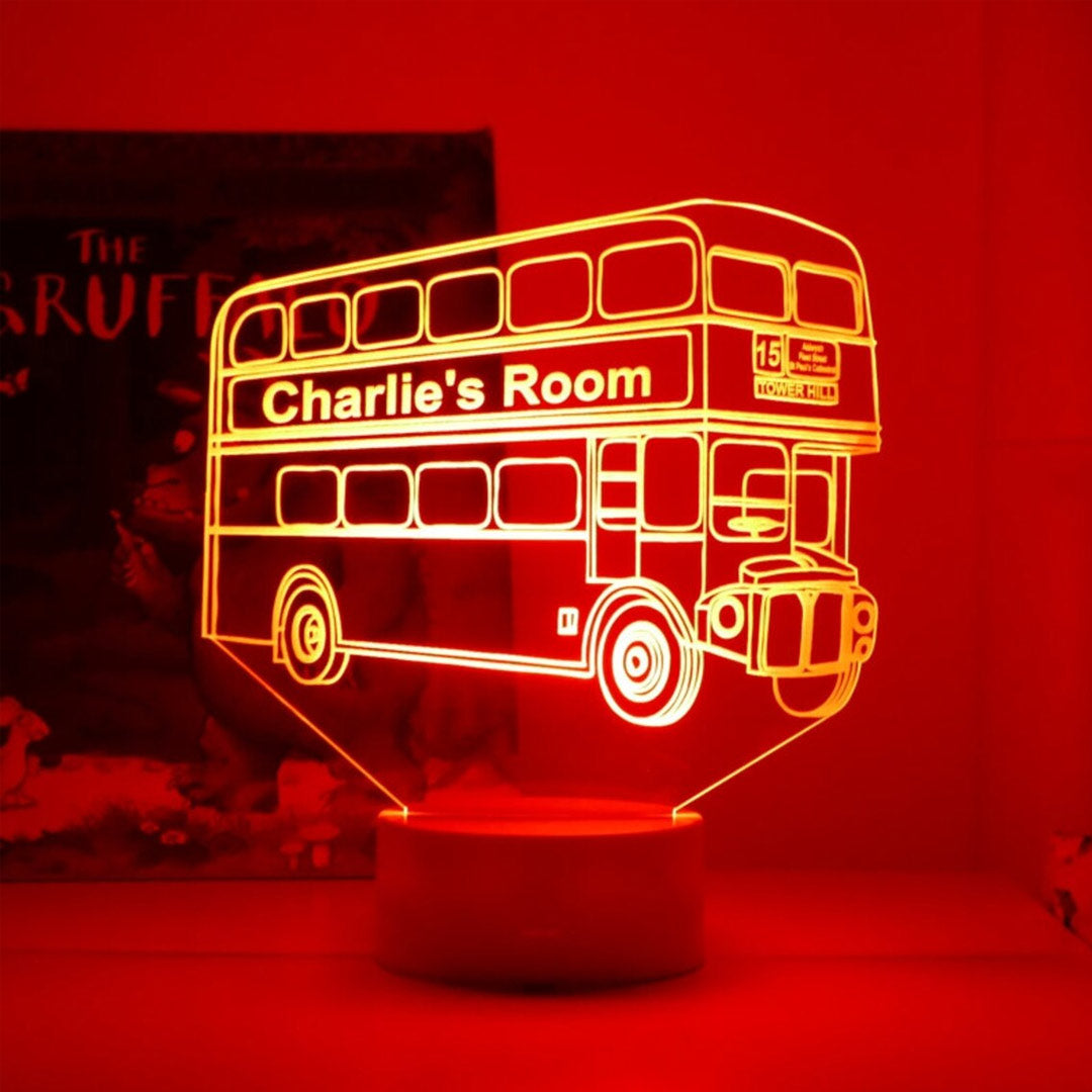 Luce notturna personalizzata per autobus londinesi