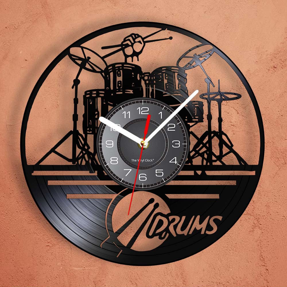 Reloj de pared de banda de discos de vinilo