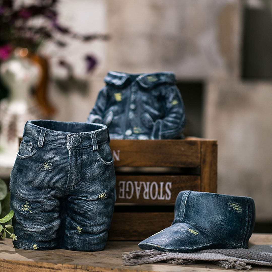 Denim Clothes Pants Flower Pot