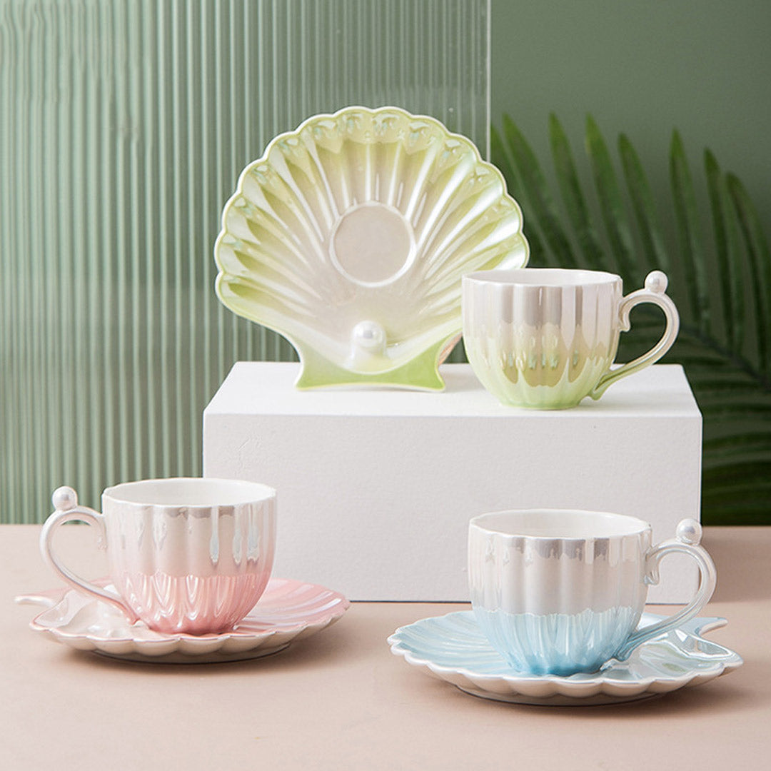 Kreative Pearl Shell Teetasse mit Untertasse