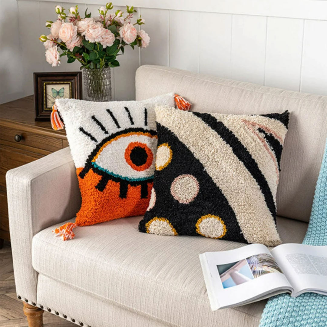 Housses de coussin de broderie tuftée Boho