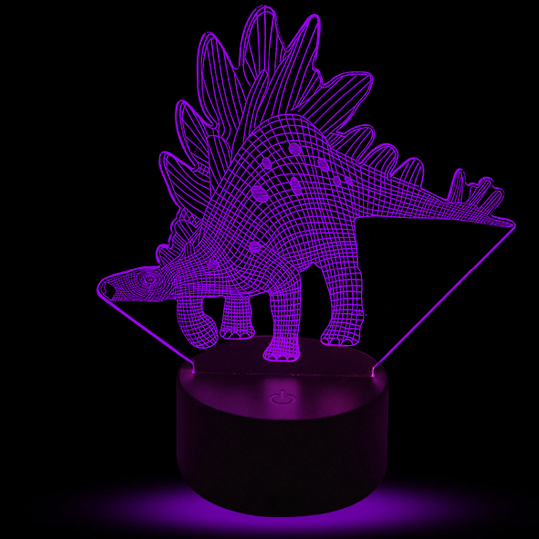 Lampada illusione 3D dinosauro