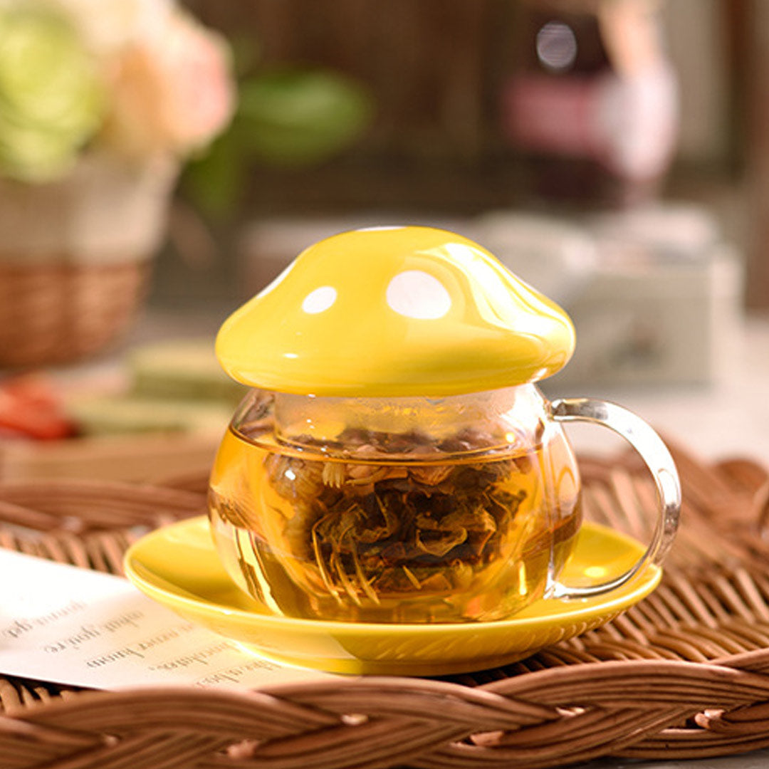 Pilzbecher-Set mit Teesieb