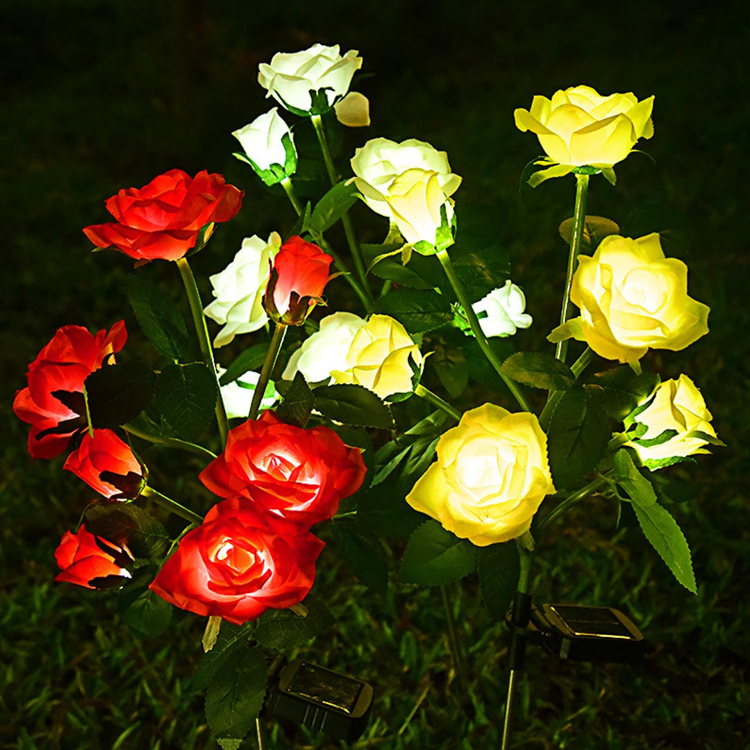 Luces solares LED de rosas