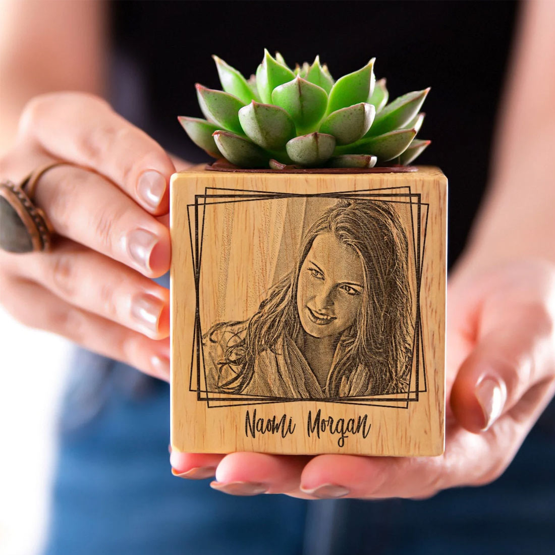 Personalized Pots with Engraved Photo