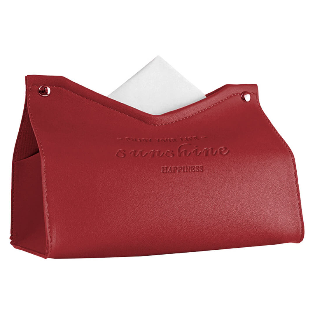 Caja de pañuelos de cuero