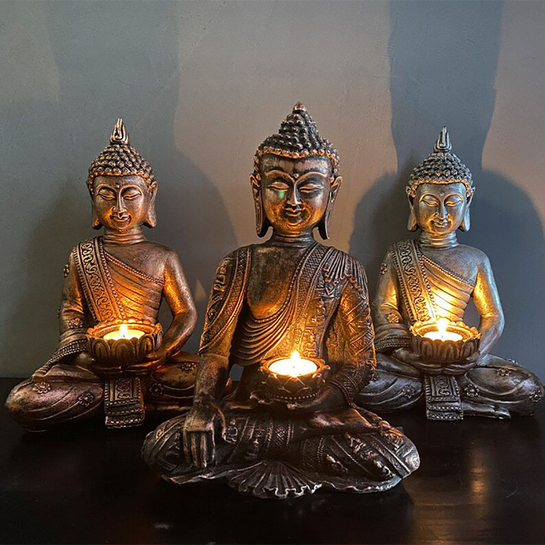 Handmade Buddha Statue with Candle Holder