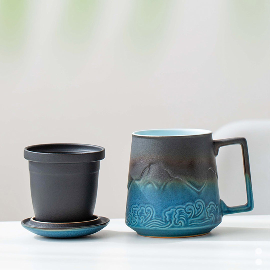 Taza de té de cerámica con infusor