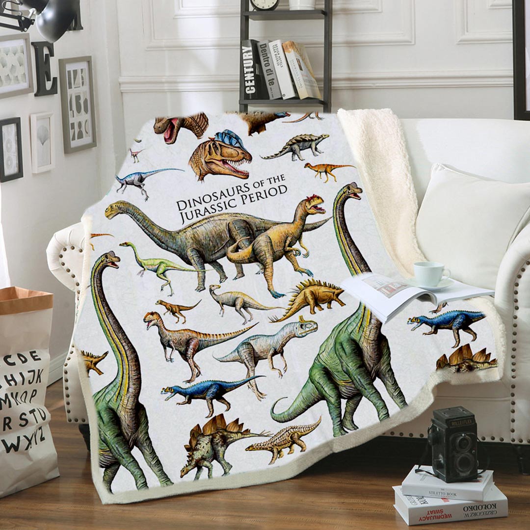 Couverture molletonnée dinosaure