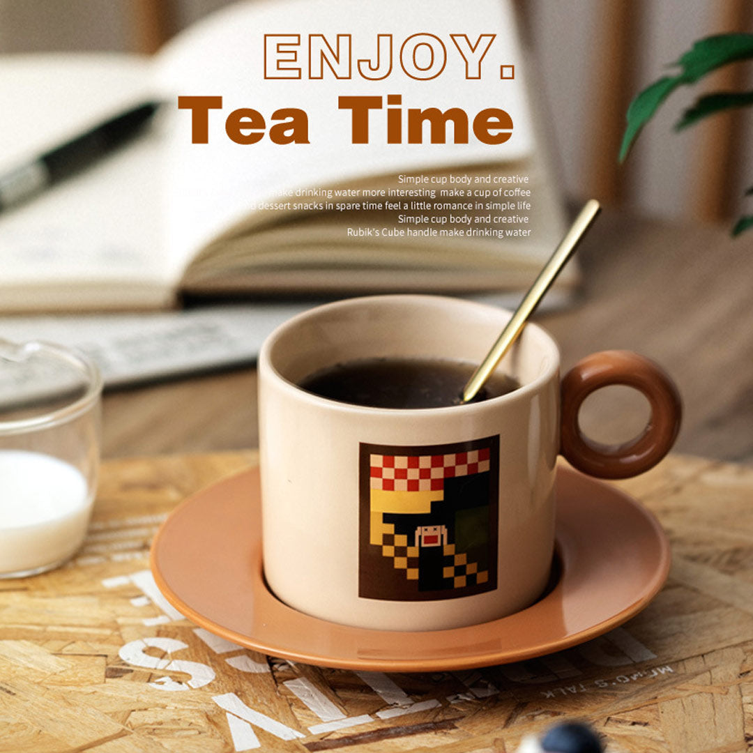 Set di tazze da caffè Pixel Art