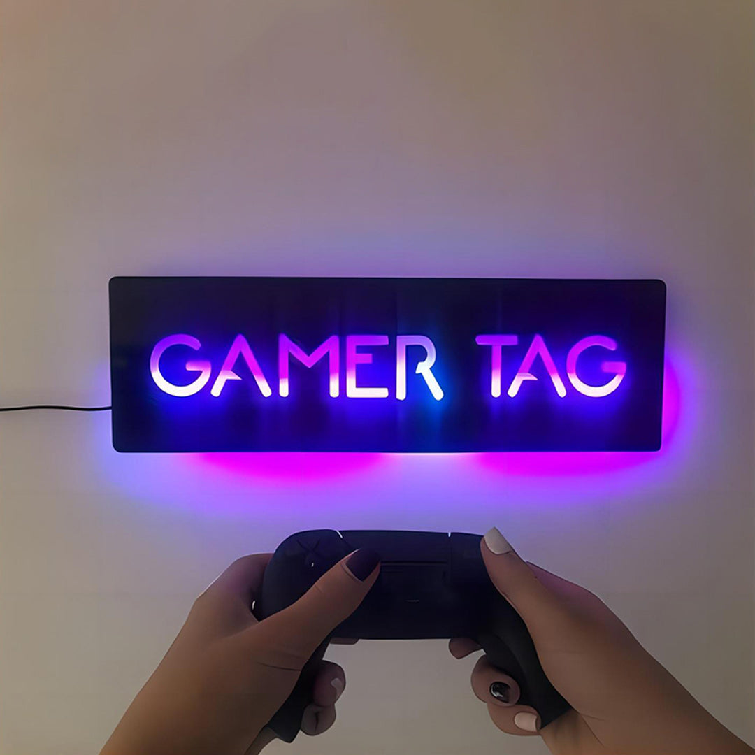 Personalized LED Gamer Tag Wall Light