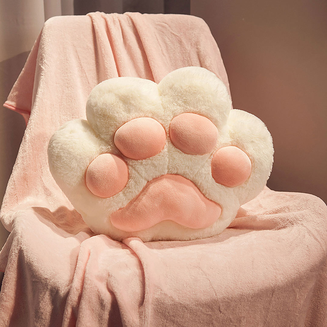 Cat Paw Throw Pillow with Blanket