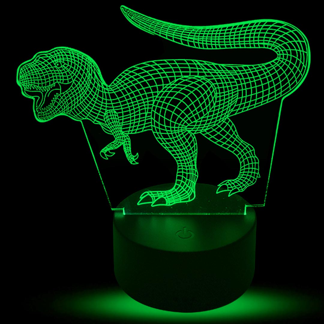 Lámpara de ilusión 3D de dinosaurio