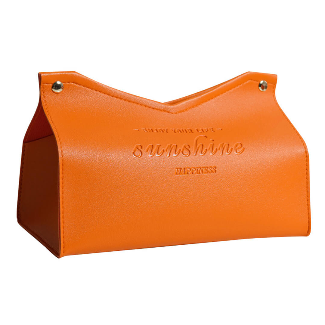 Caja de pañuelos de cuero