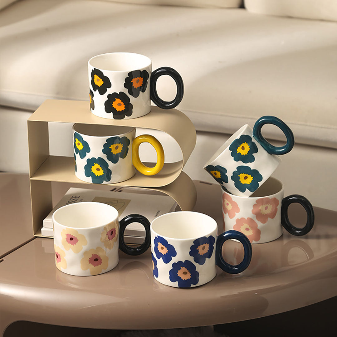 Poppy Flower Ceramic Mug