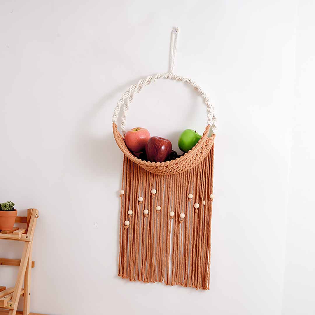 Hand-Woven Macrame Planter Rack