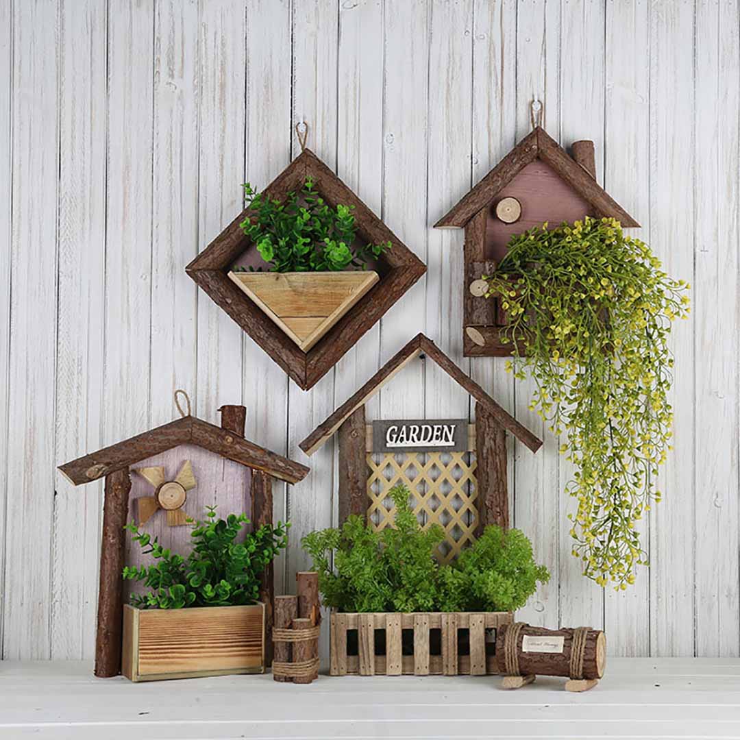 Wooden House Planter Series