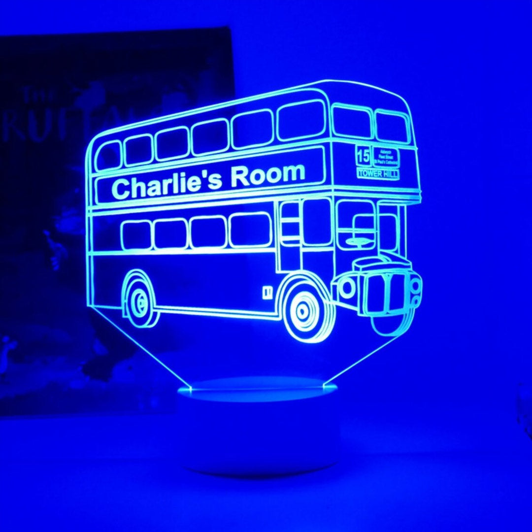 Luce notturna personalizzata per autobus londinesi