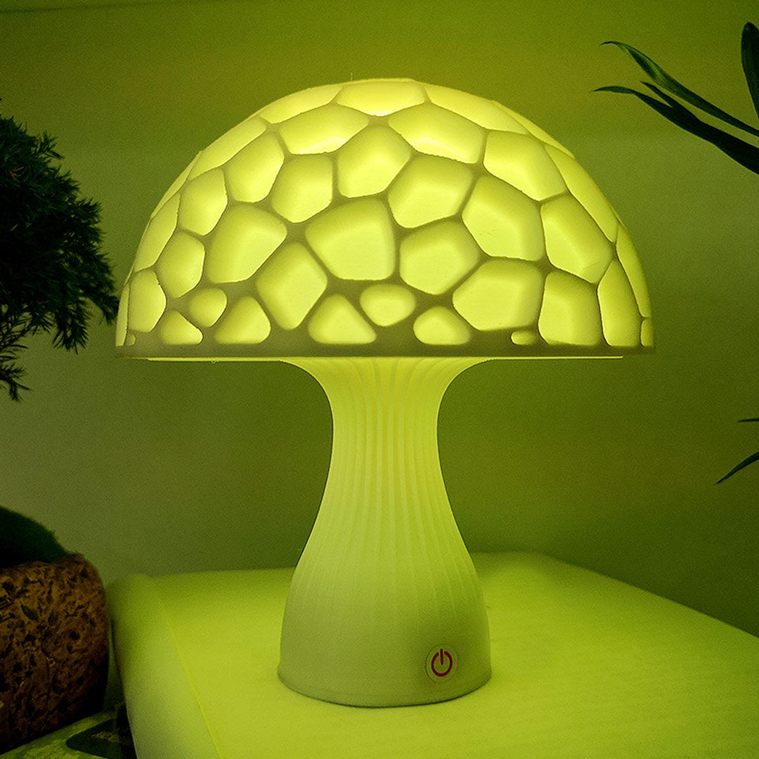 Lámpara de mesa de hongos