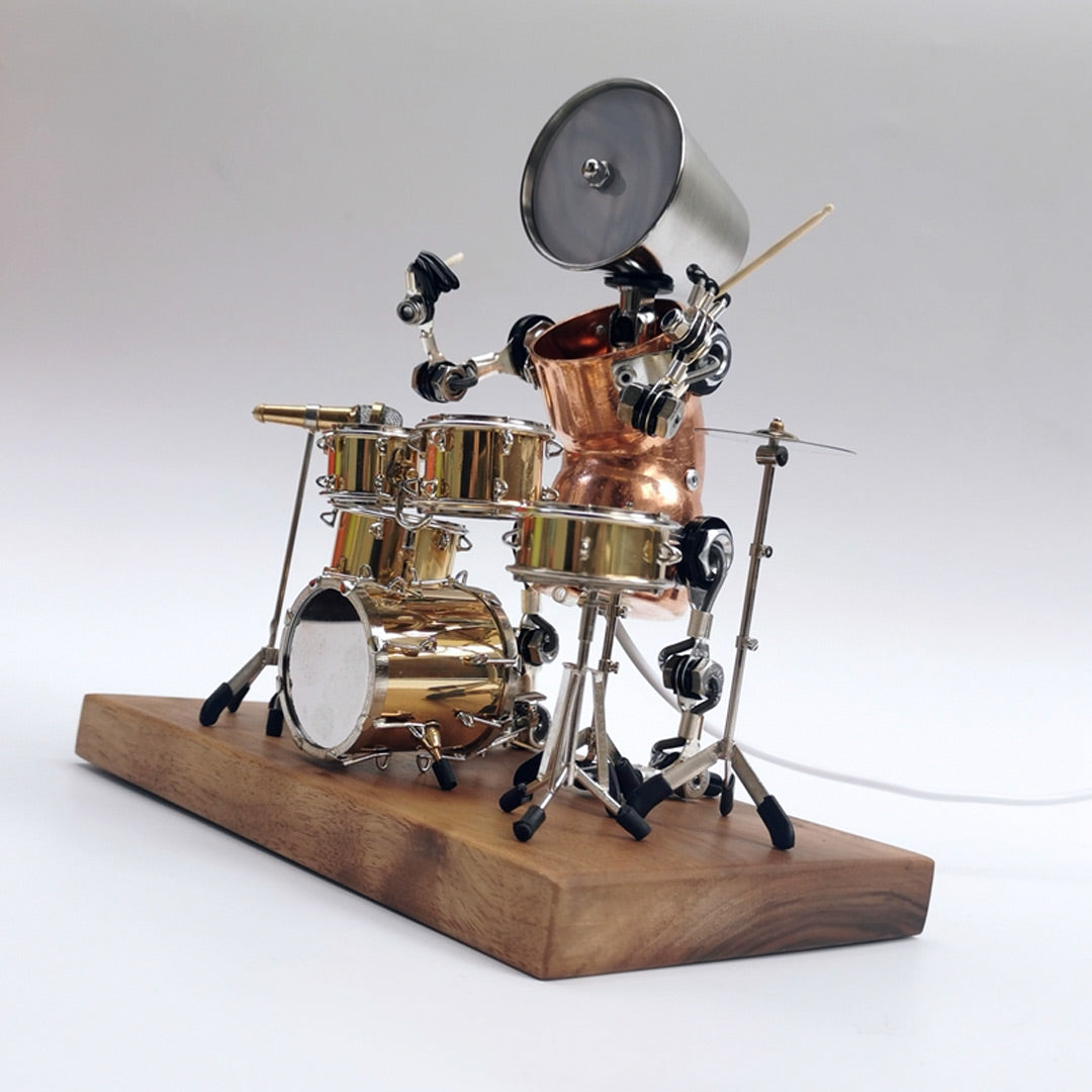 Steampunk-Trommel-Roboter-Lampe
